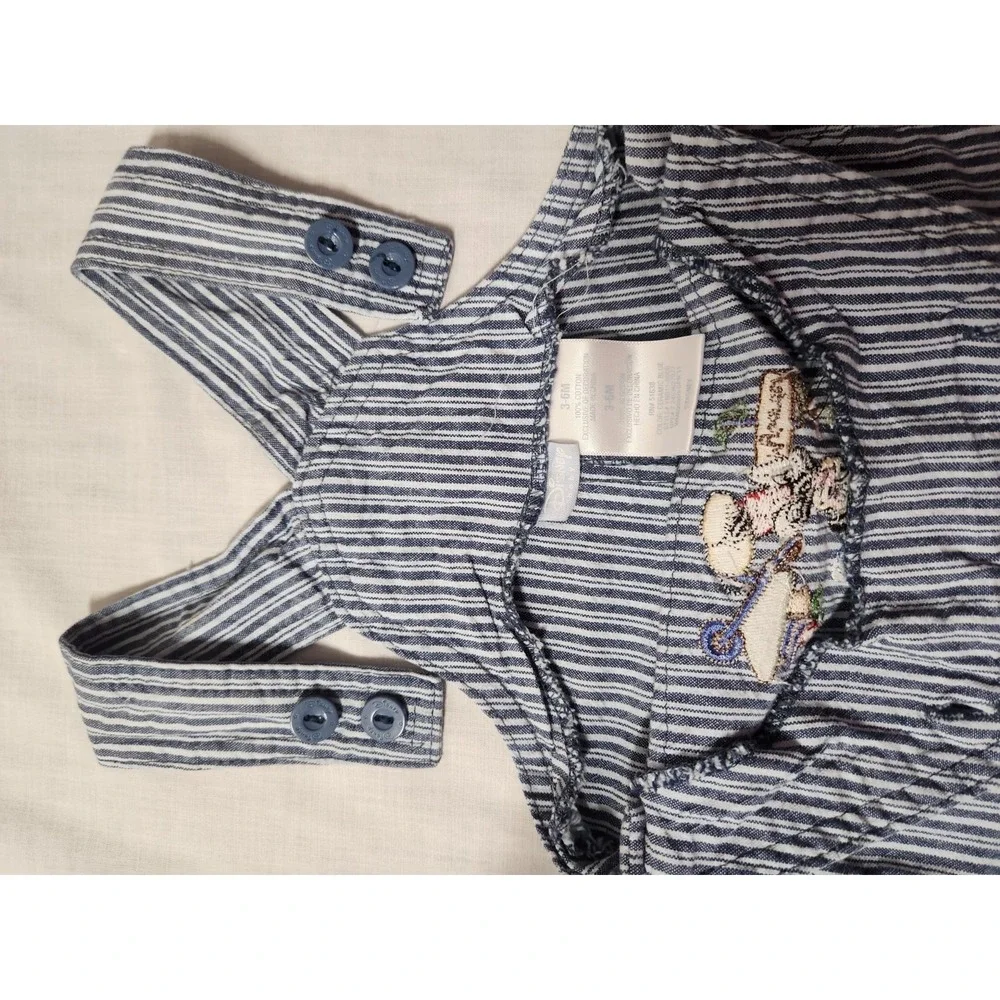 2011 Disney Jean Denim Overalls Embroidered Baby Mickey & Friends Clubhouse 3-6m